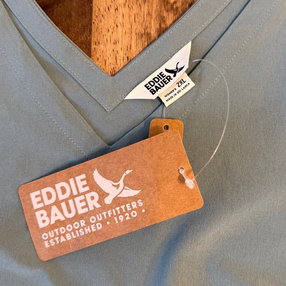 Eddie Bauer Departure 2.0 Tank V Neck UPF 50+ Hiking Dusty Loden Women’s XXL - Picture 3 of 10